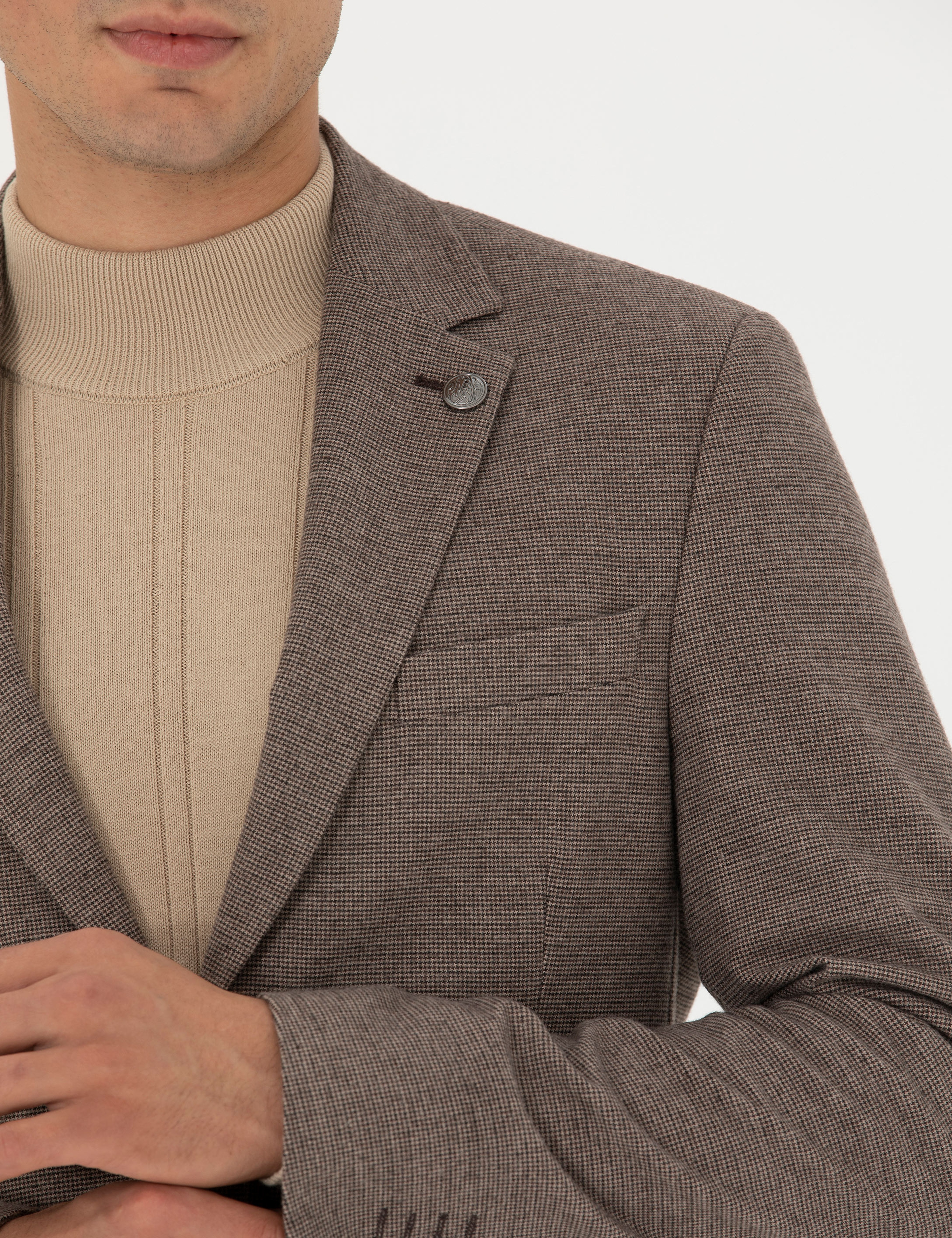 Kahverengi Slim Fit Ceket