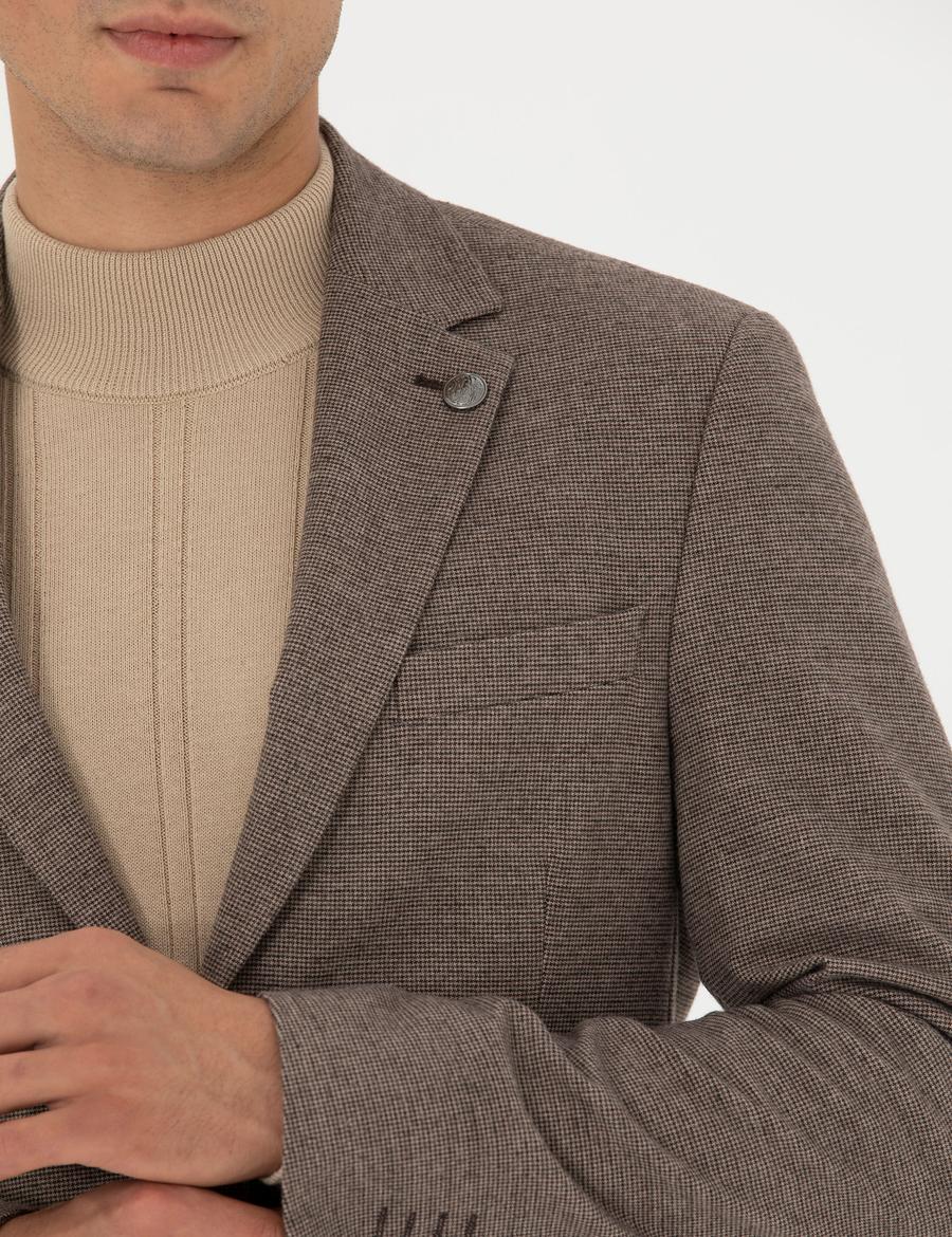 Kahverengi Slim Fit Ceket