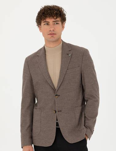 Kahverengi Slim Fit Ceket