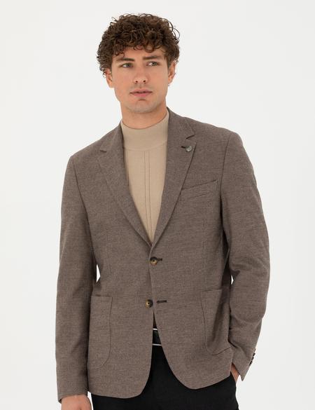 Kahverengi Slim Fit Ceket - 50276546152