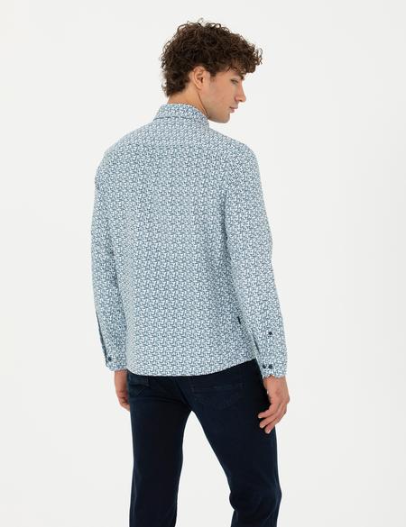 Açık Lacivert Slim Fit Uzun Kollu Gömlek - 50276025003