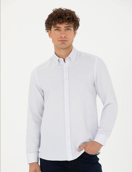 Lacivert Slim Fit Uzun Kollu Gömlek - 50277450010