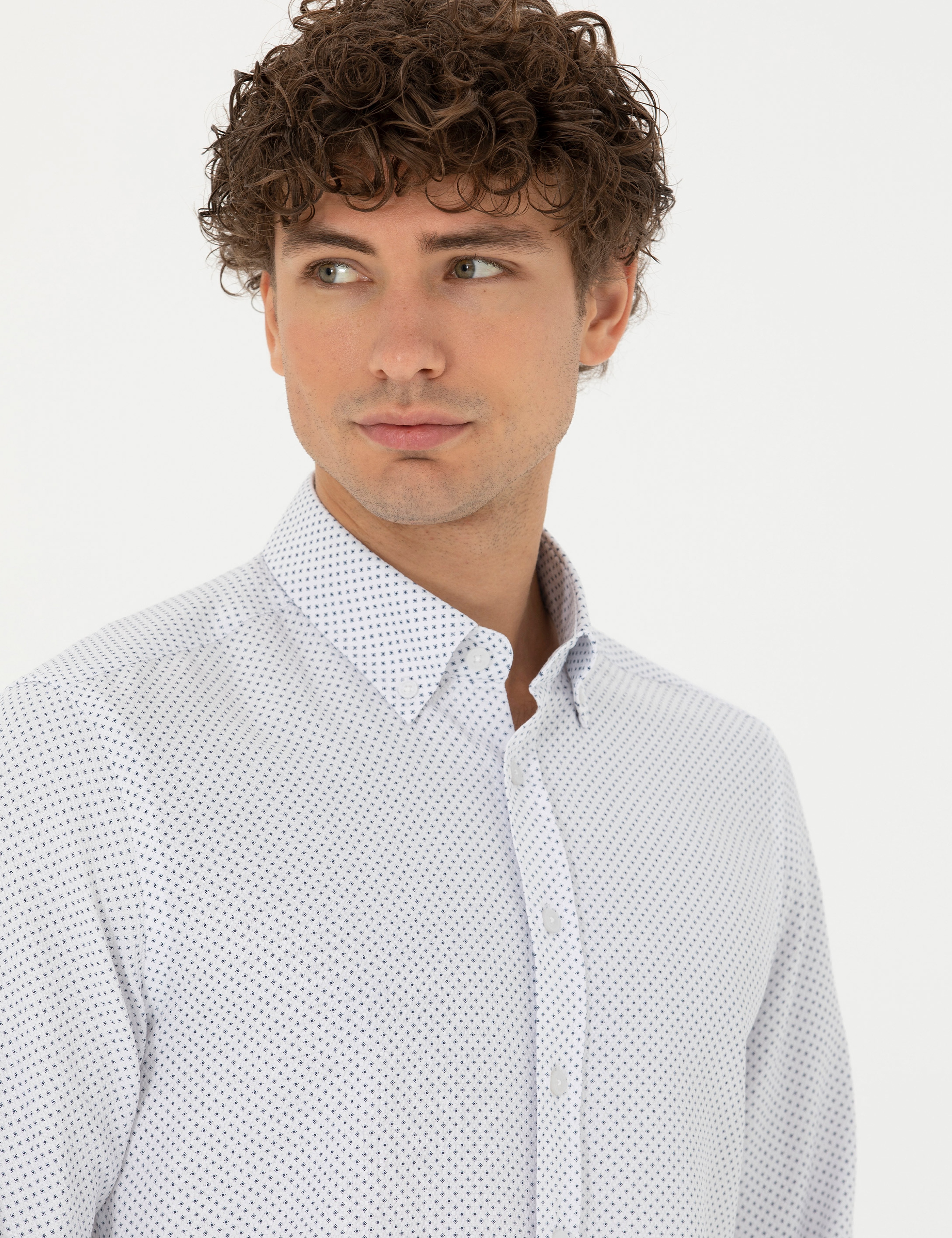 Lacivert Slim Fit Uzun Kollu Gömlek