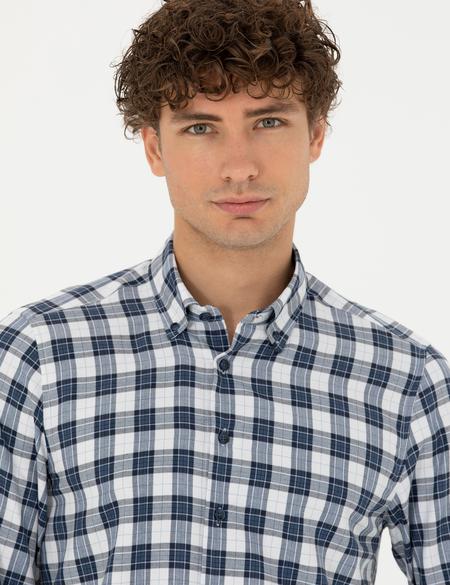 Lacivert Regular Fit Uzun Kollu Gömlek - 50277746001