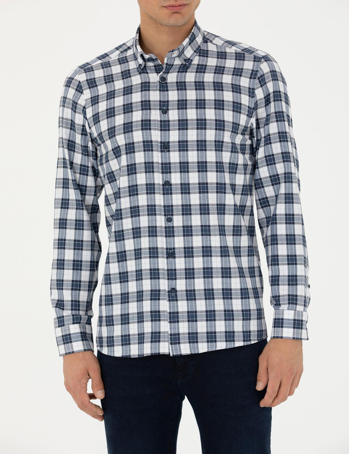 Lacivert Regular Fit Uzun Kollu Gömlek - 50277746001