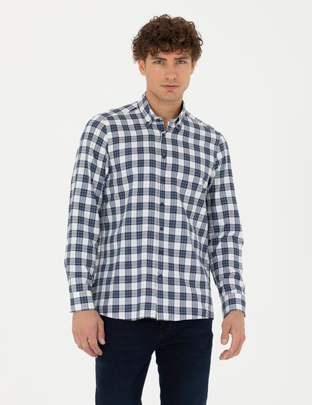 Lacivert Regular Fit Uzun Kollu Gömlek - 50277746001