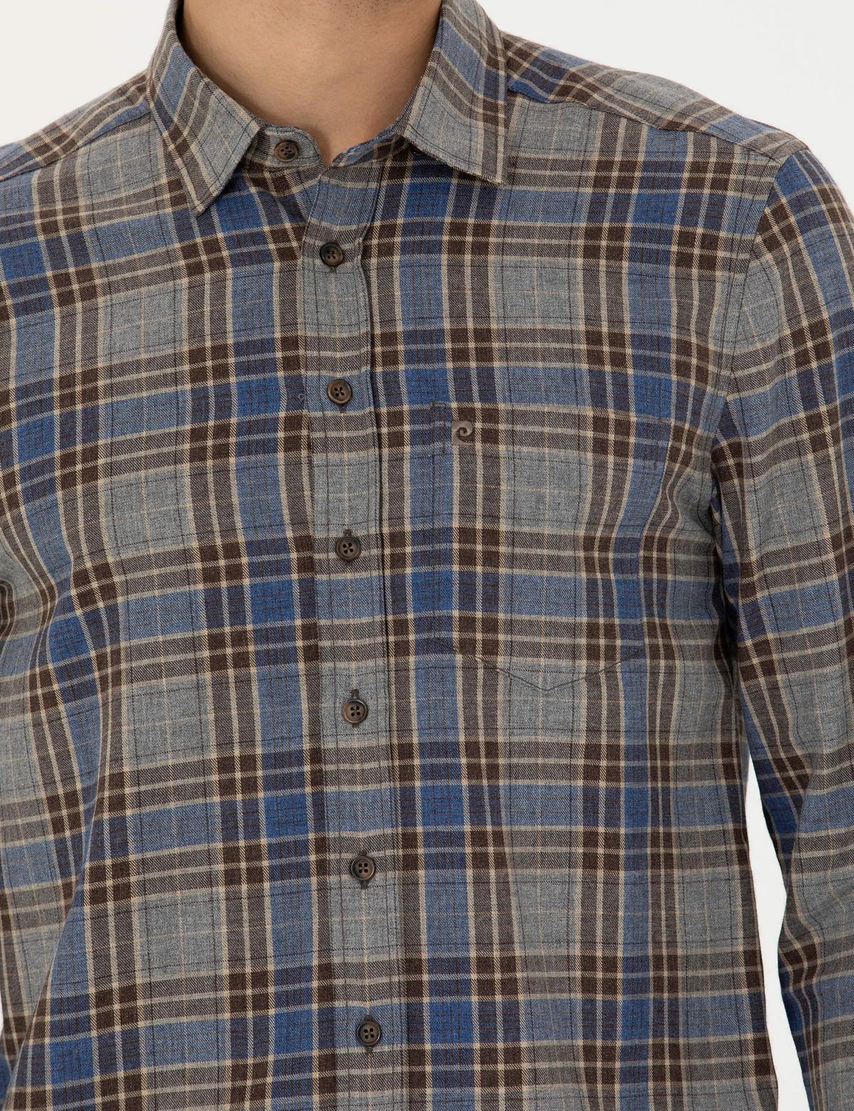 Kahverengi Regular Fit Uzun Kollu Gömlek - 50274652007