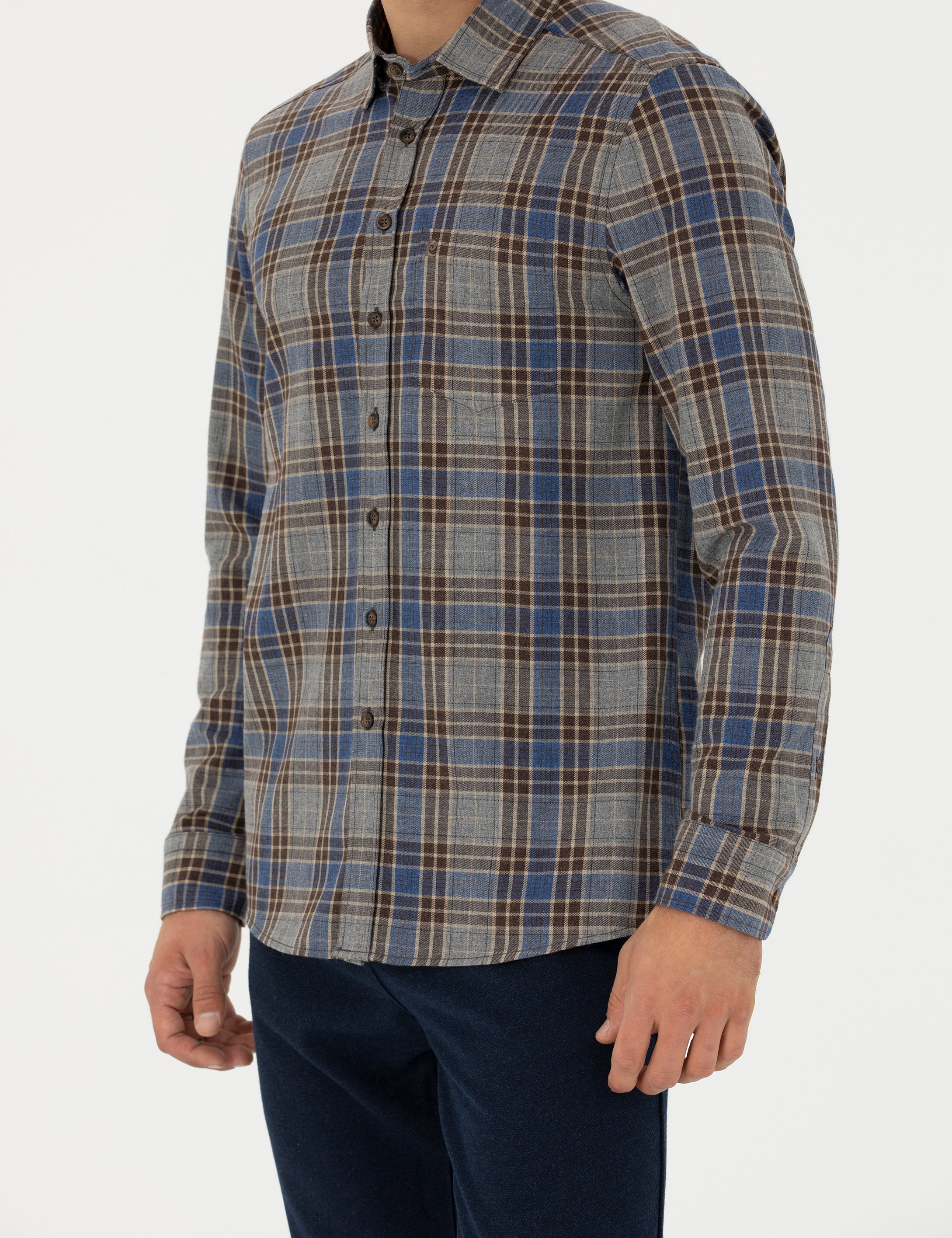Pierre Cardin Kahverengi Regular Fit Uzun Kollu Gömlek görsel 6