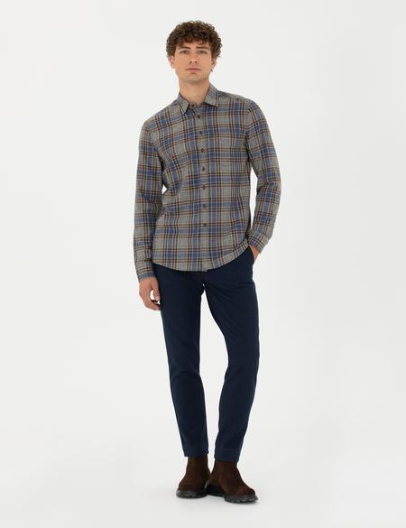 Kahverengi Regular Fit Uzun Kollu Gömlek - 50274652007