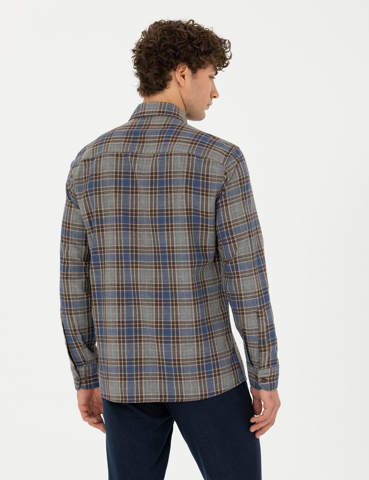 Kahverengi Regular Fit Uzun Kollu Gömlek - 50274652007