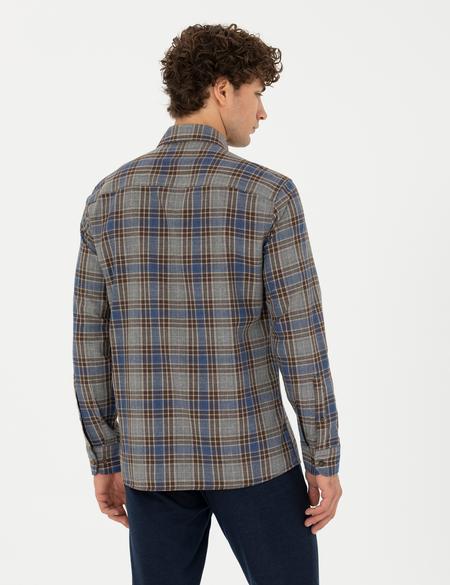 Kahverengi Regular Fit Uzun Kollu Gömlek - 50274652007