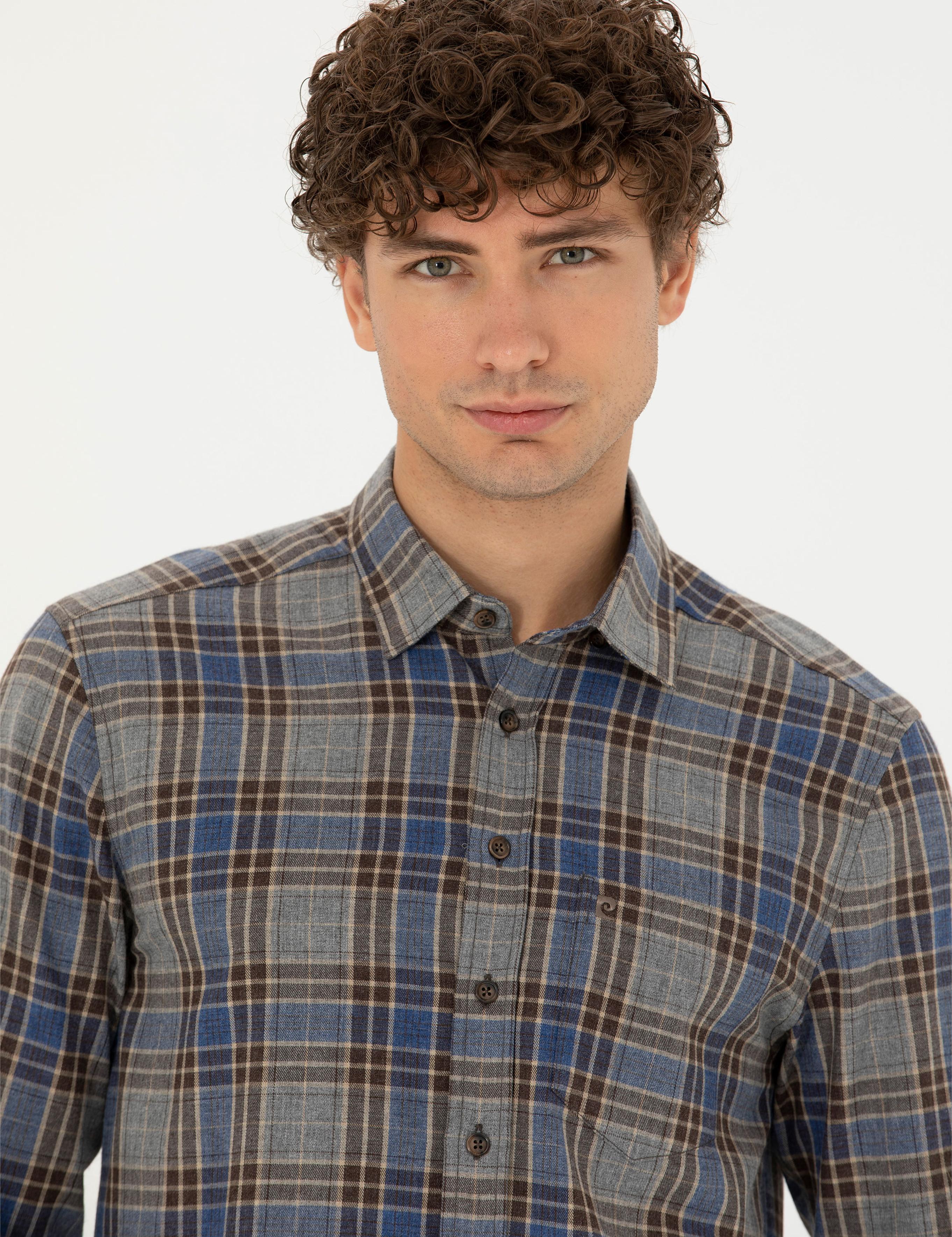 Kahverengi Regular Fit Uzun Kollu Gömlek