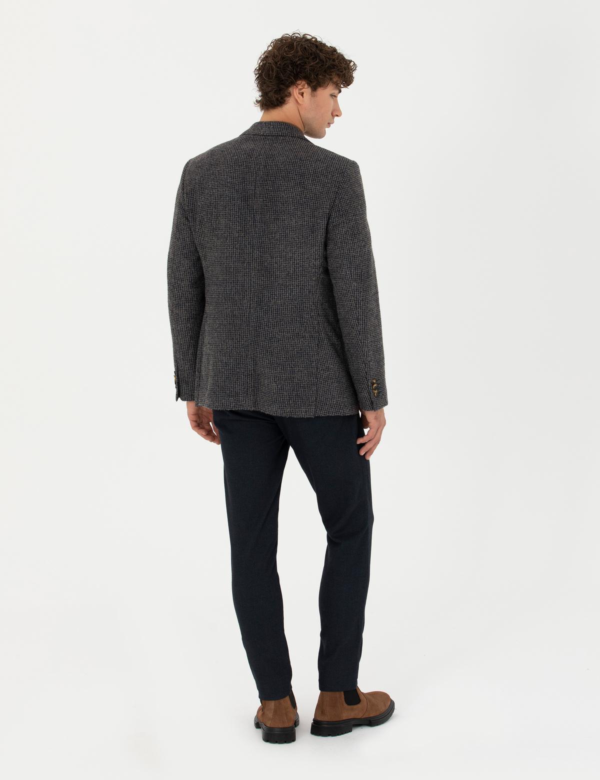 Lacivert Slim Fit Kanvas Pantolon - 50276719029