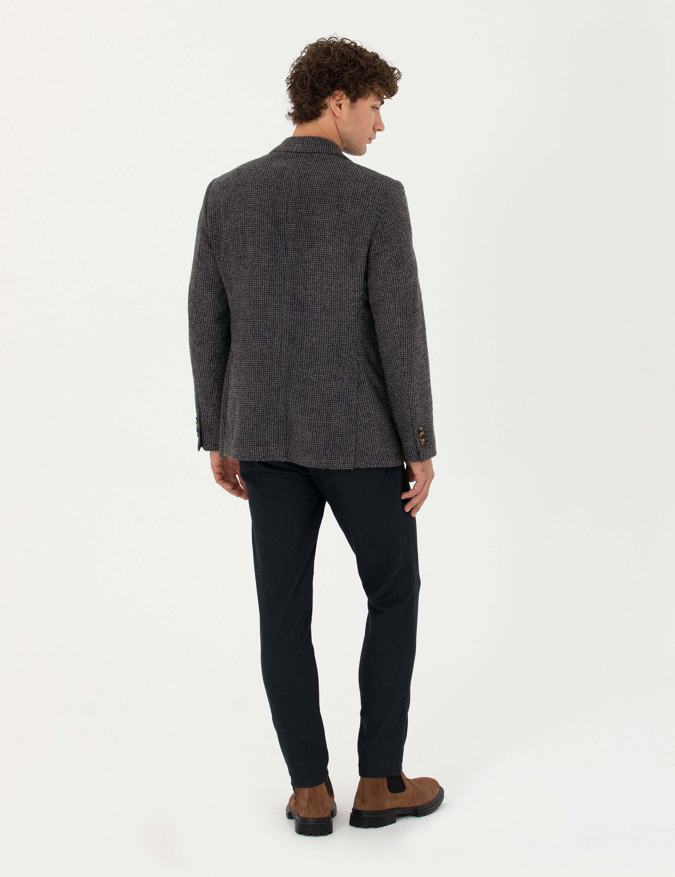Lacivert Slim Fit Kanvas Pantolon - Image 4