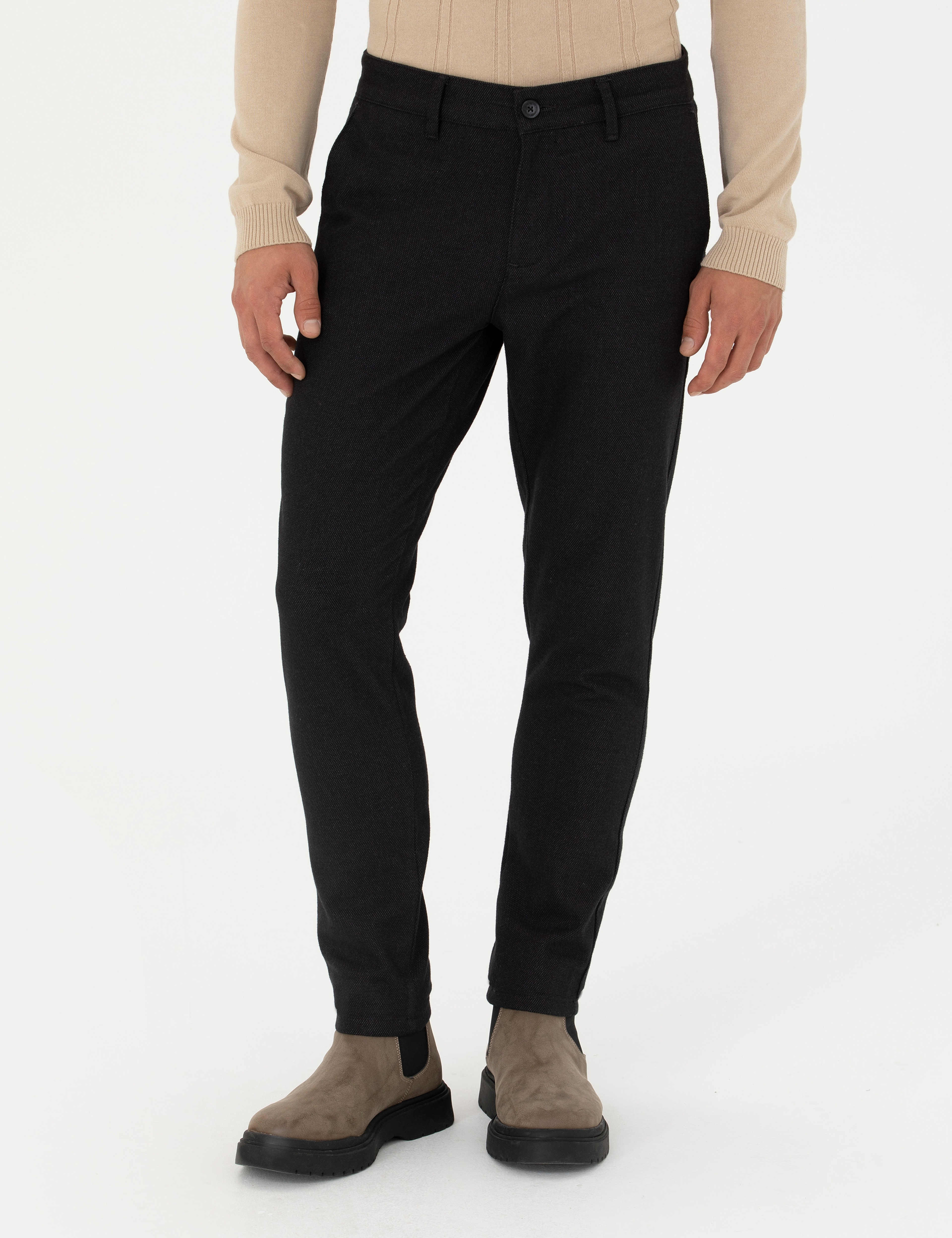 Antrasit Slim Fit Kanvas Pantolon - Image 2
