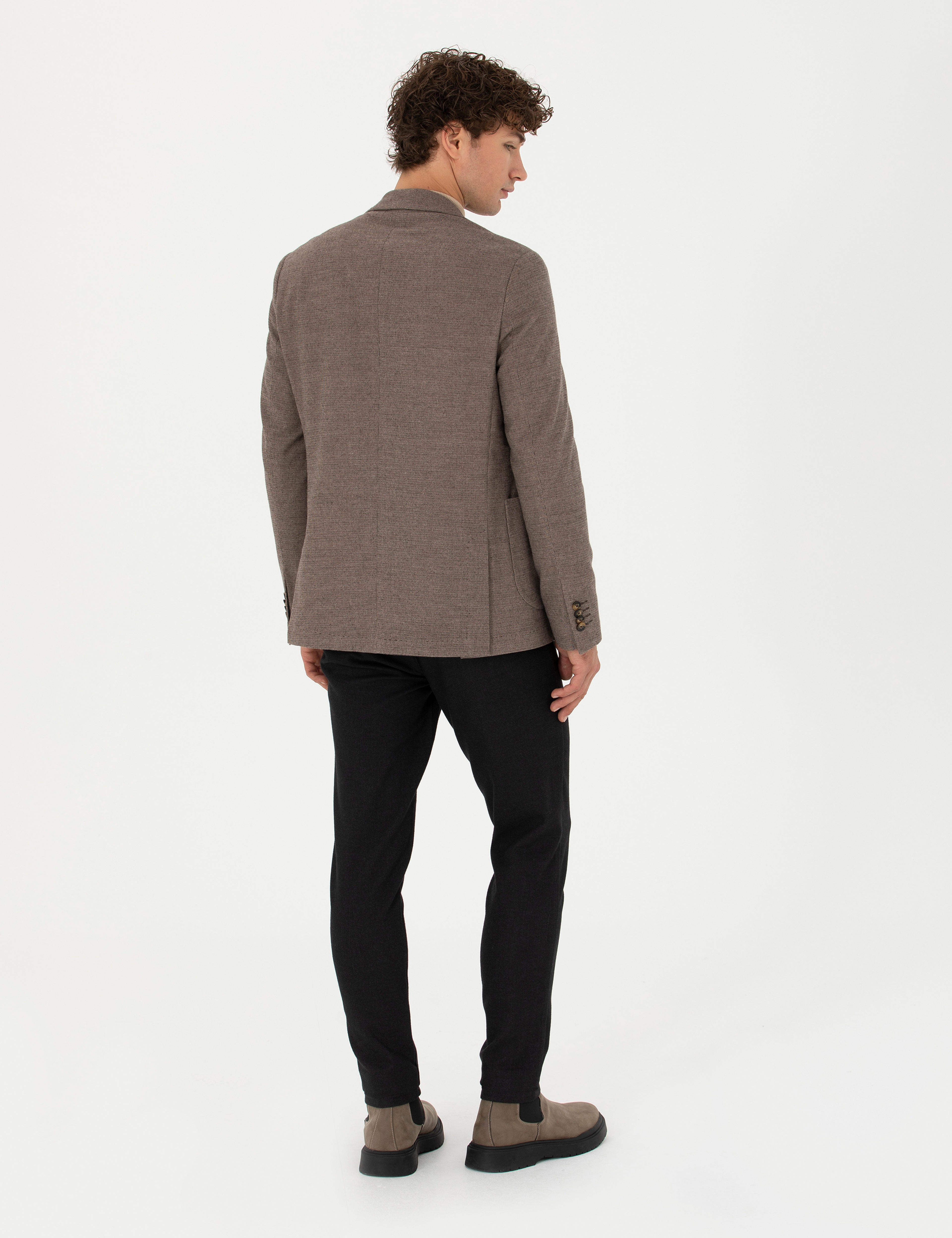 Antrasit Slim Fit Kanvas Pantolon
