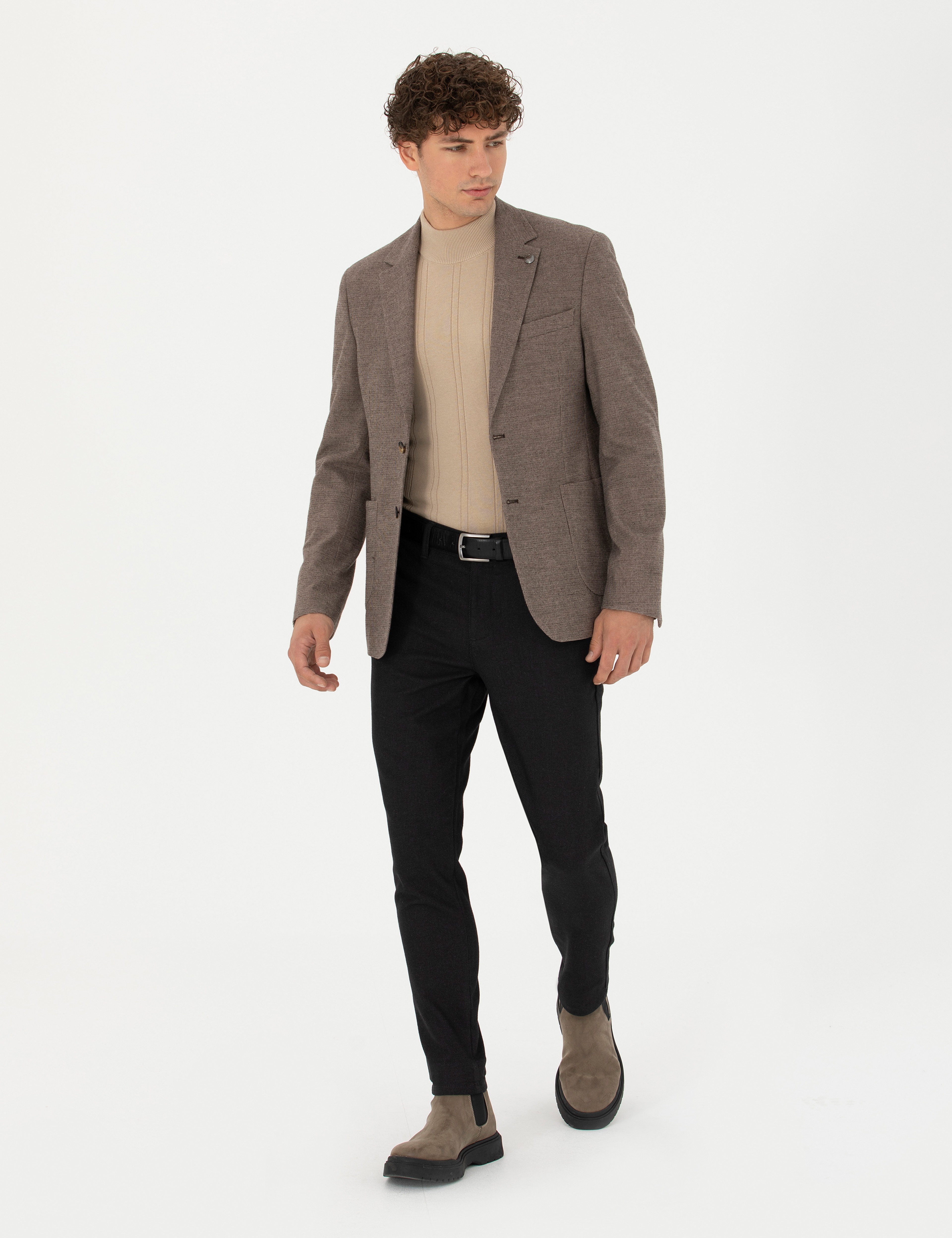 Antrasit Slim Fit Kanvas Pantolon