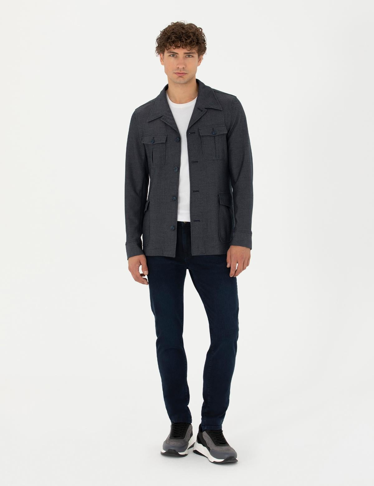 Lacivert Kargo Cep Ceket - 50275535014