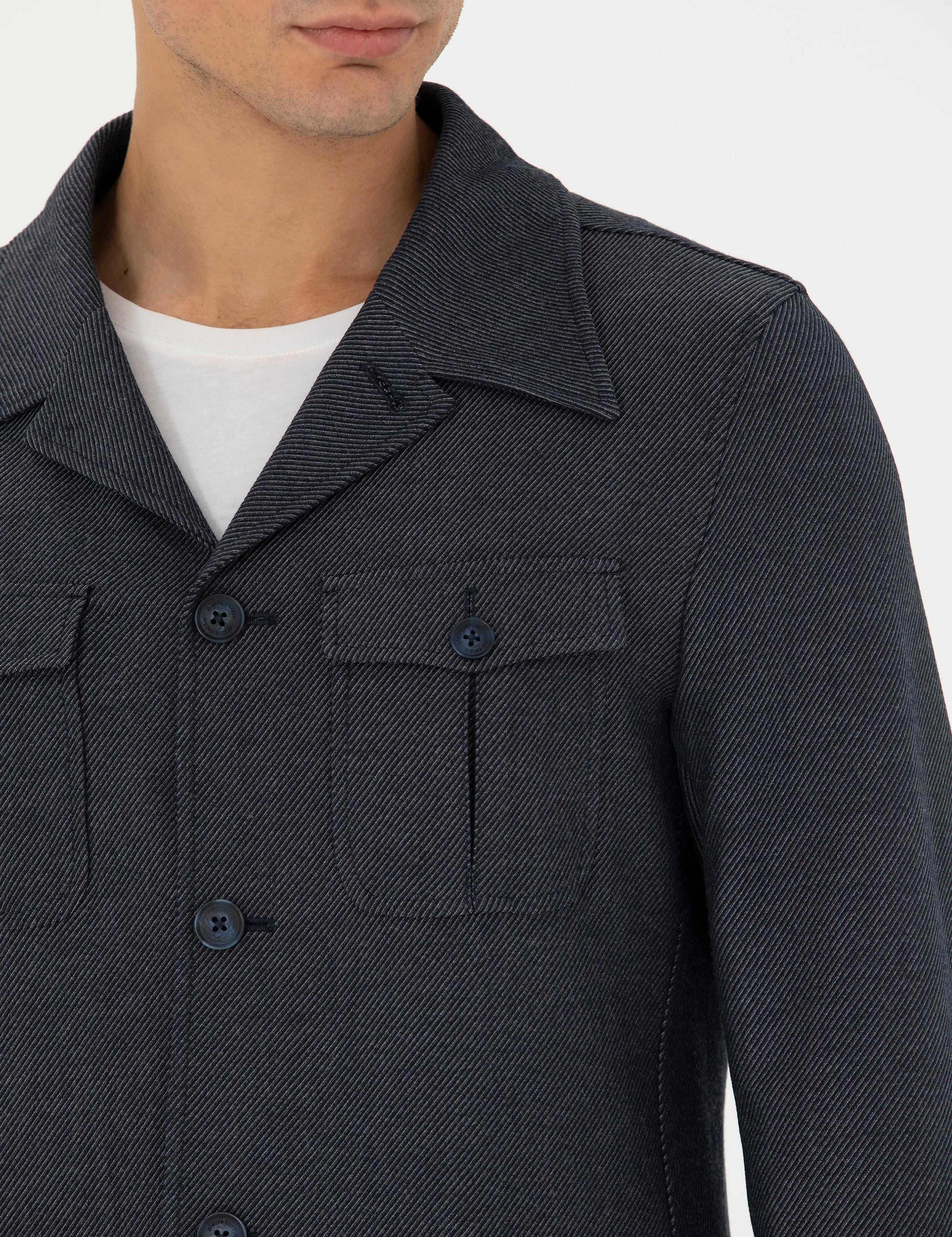 Lacivert Kargo Cep Ceket