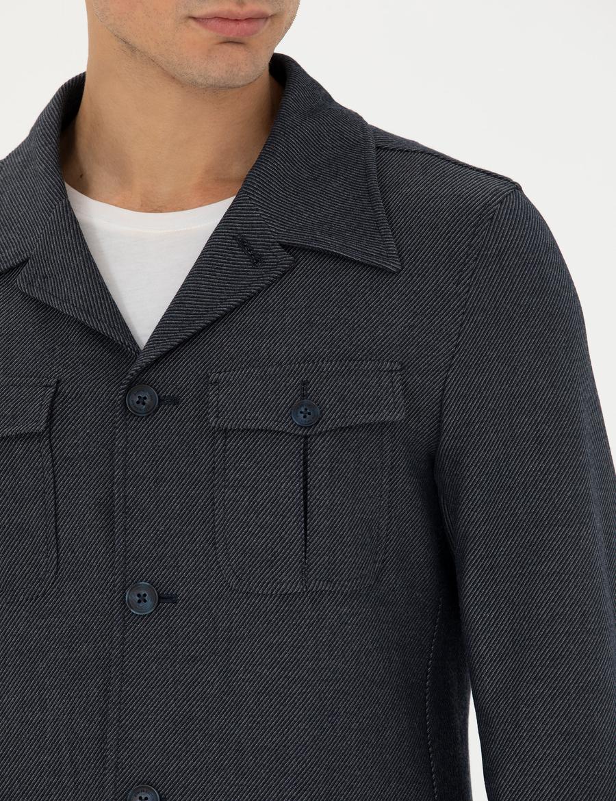 Lacivert Kargo Cep Ceket