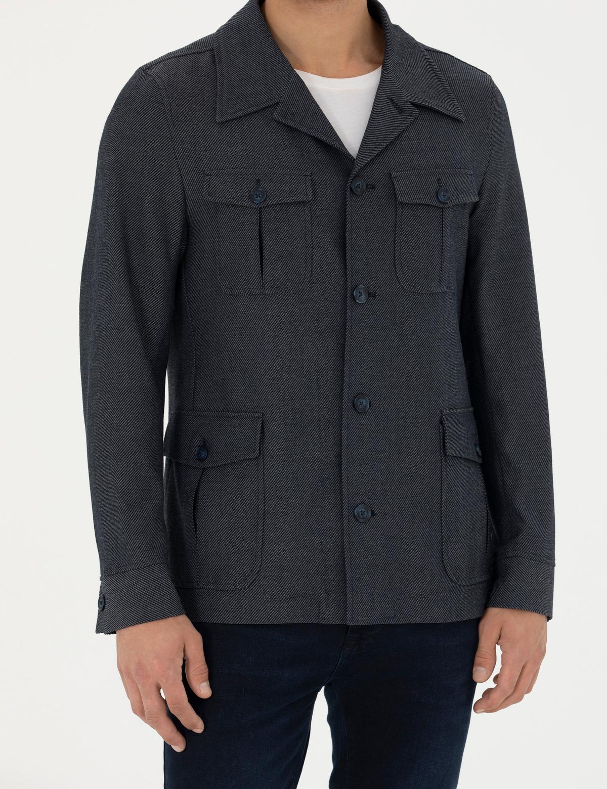 Lacivert Kargo Cep Ceket - 50275535014