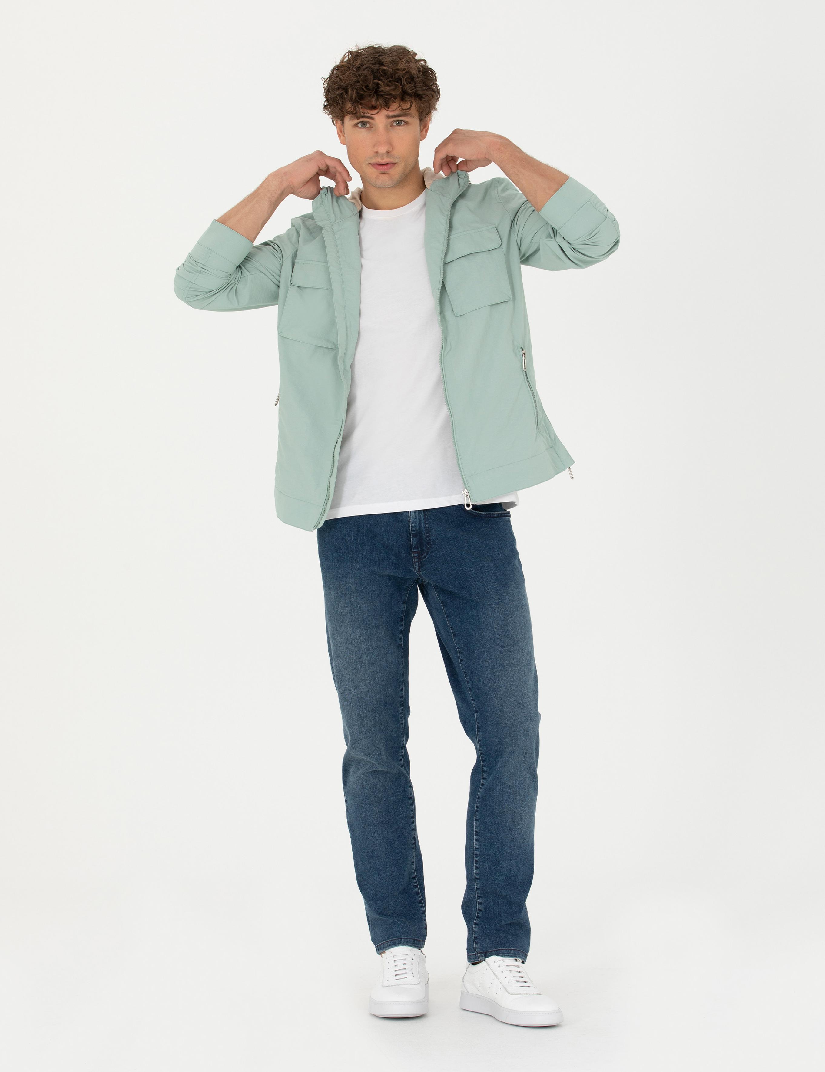 Su Yeşili Slim Fit Mont