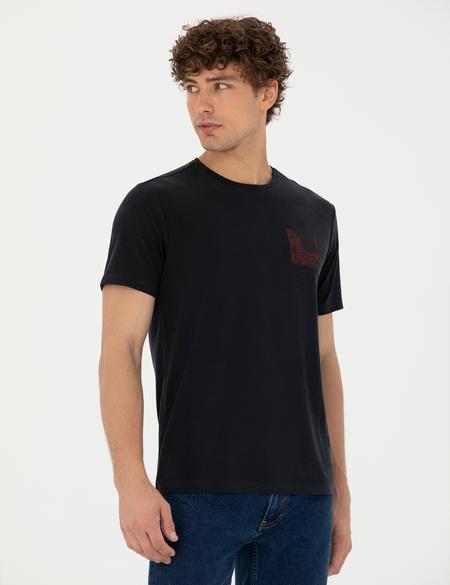 Siyah Slim Fit Tişört - 50272507023