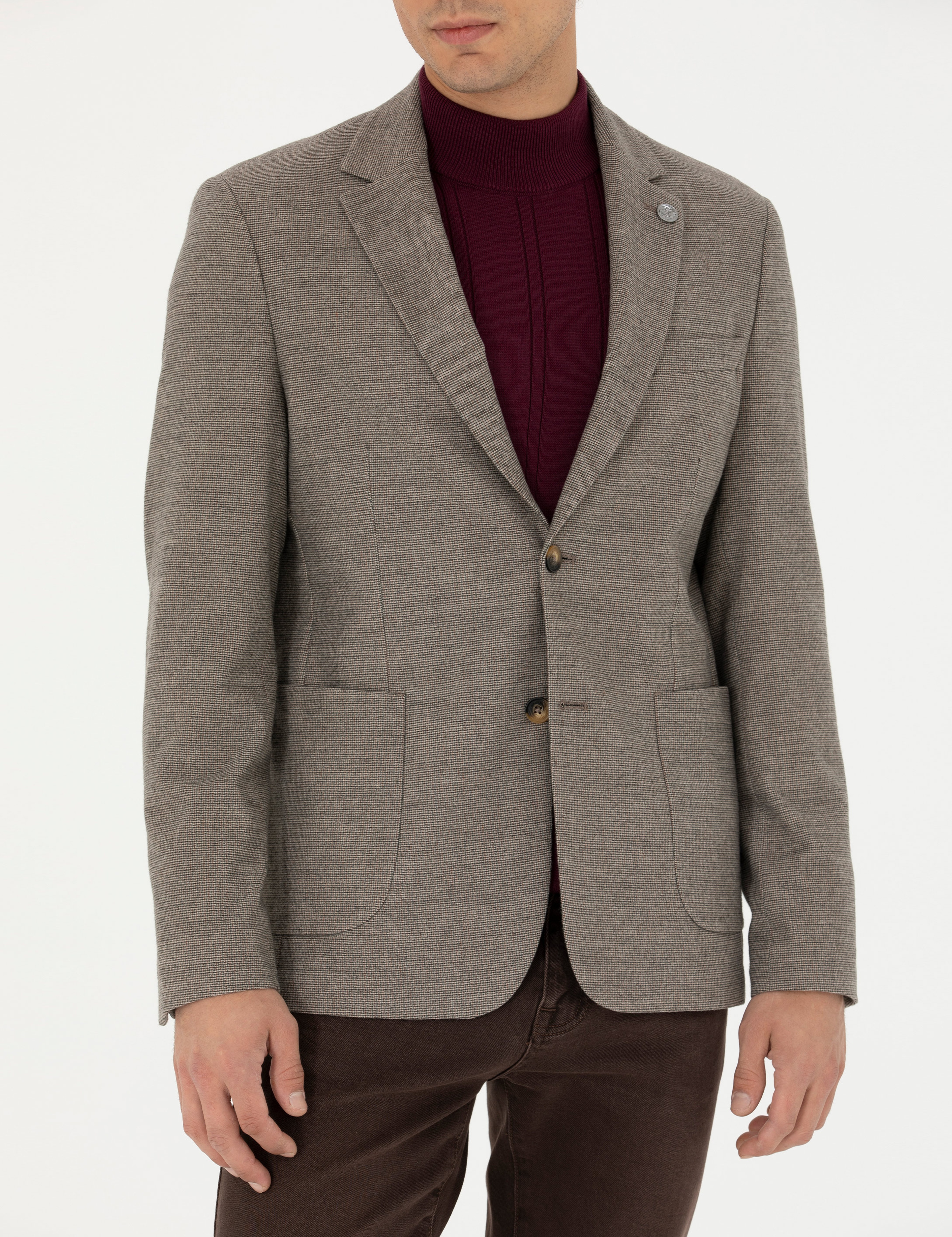 Bej Slim Fit Ceket - Image 6
