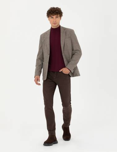Bej Slim Fit Ceket