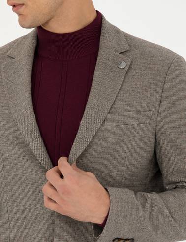Bej Slim Fit Ceket