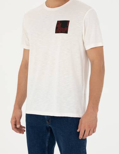 Ekru Slim Fit Tişört