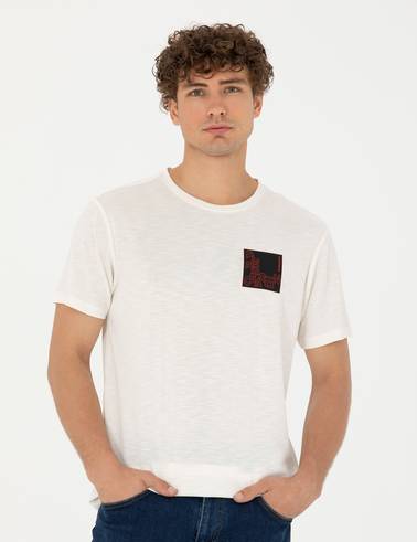 Ekru Slim Fit Tişört