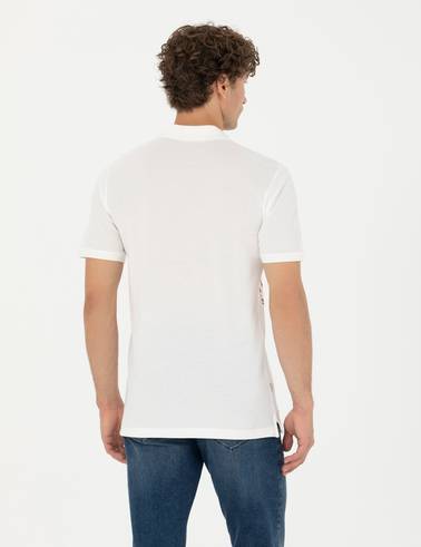 Ekru Slim Fit Polo Yaka Tişört