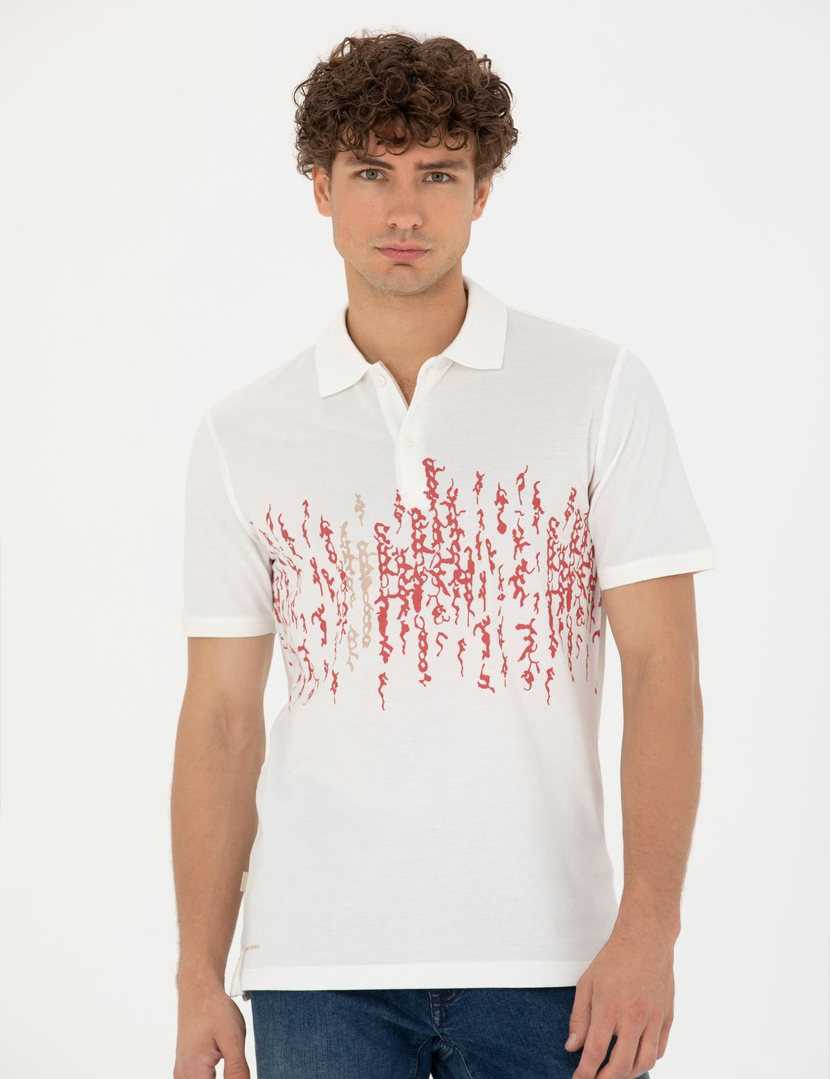 Ekru Slim Fit Polo Yaka Tişört - 50264853089