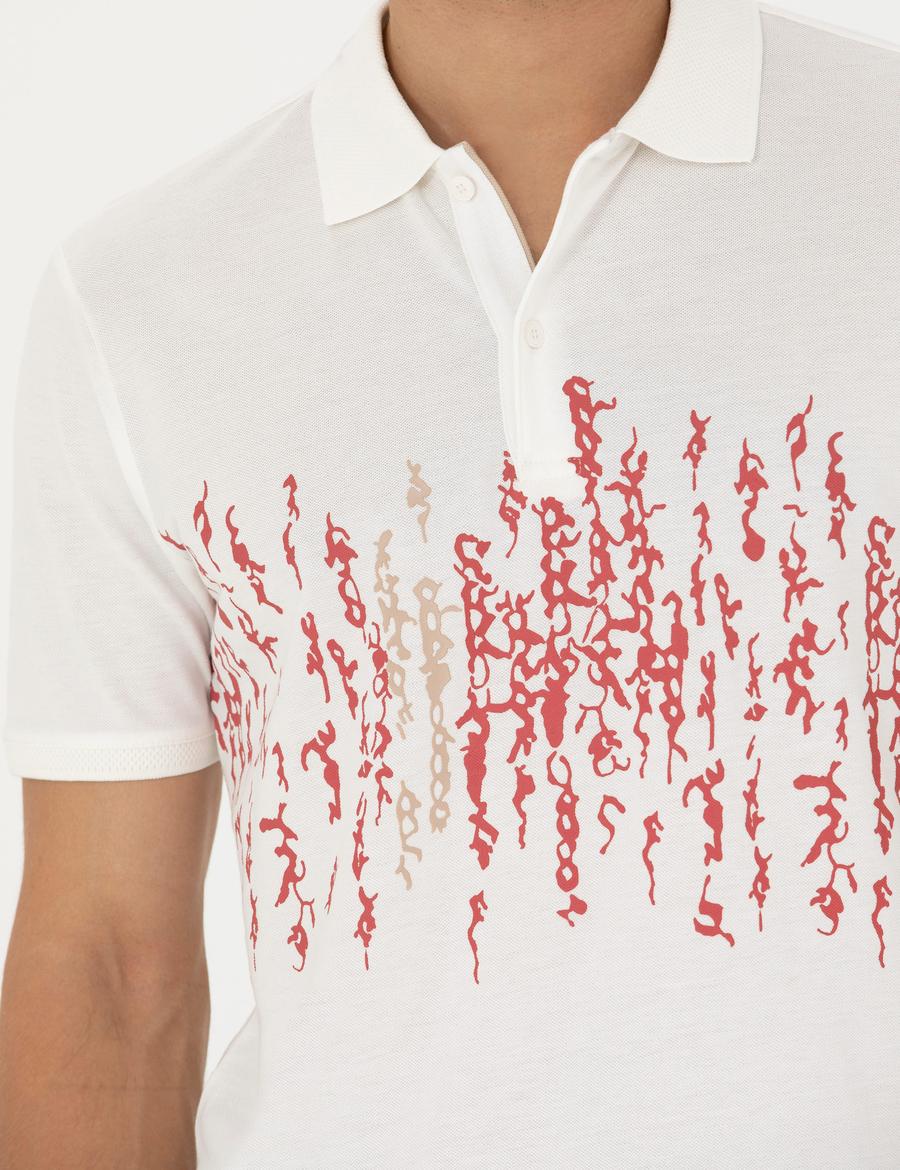 Ekru Slim Fit Polo Yaka Tişört