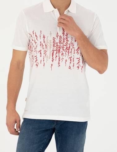 Ekru Slim Fit Polo Yaka Tişört