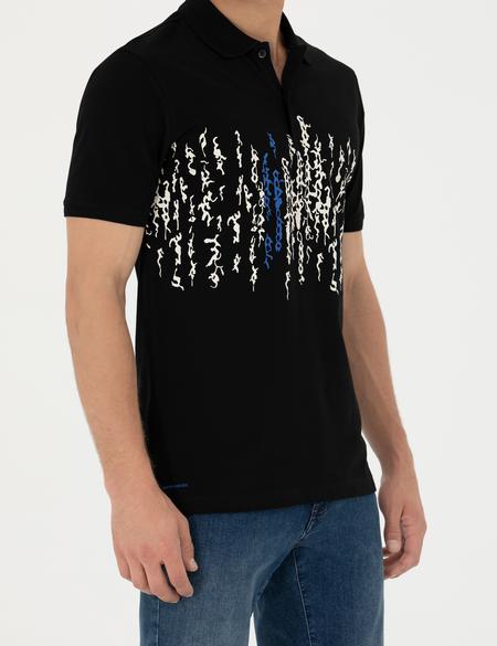 Siyah Slim Fit Polo Yaka Tişört - 50264853094