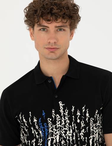 Siyah Slim Fit Polo Yaka Tişört