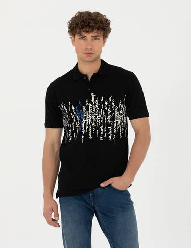 Siyah Slim Fit Polo Yaka Tişört