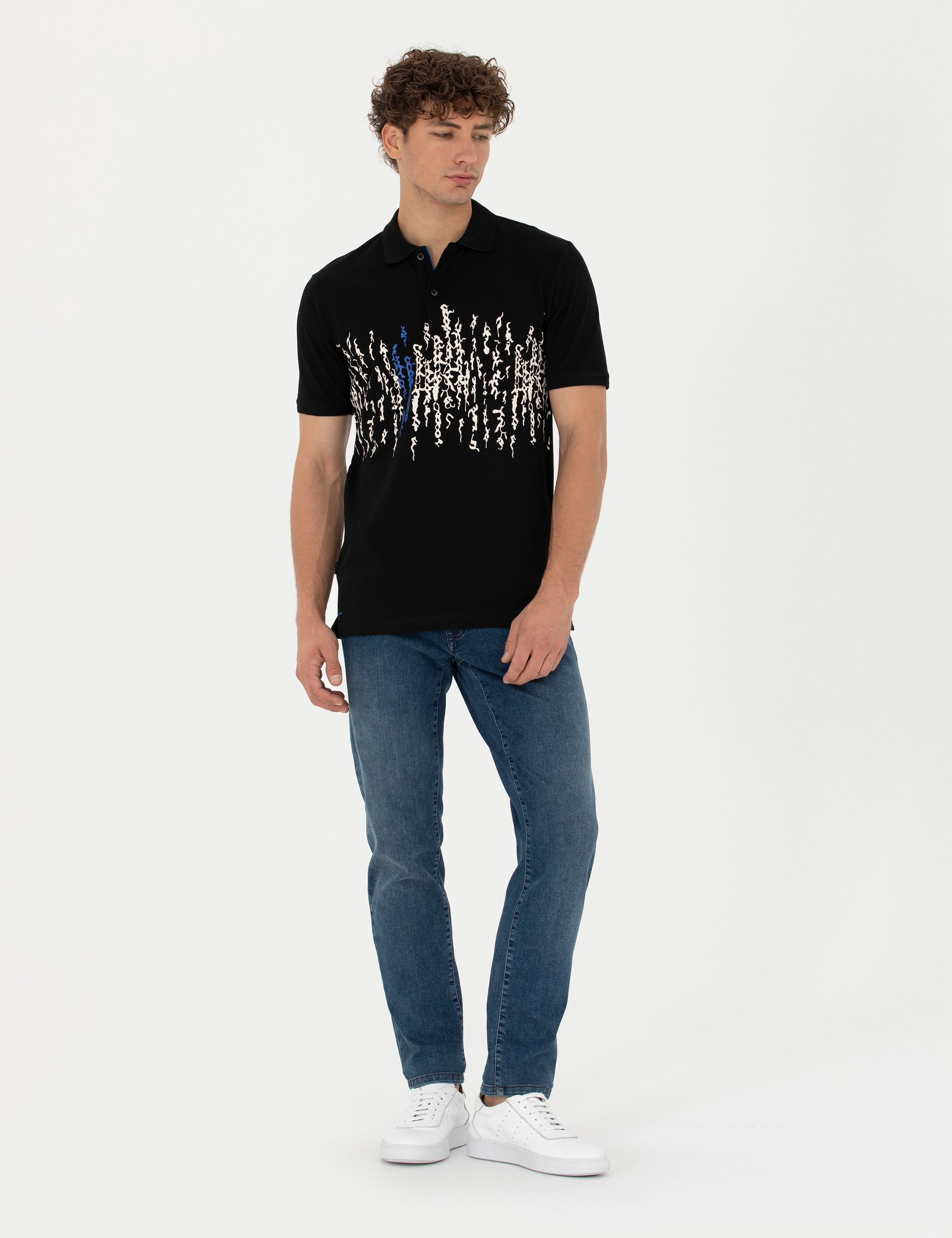 Siyah Slim Fit Polo Yaka Tişört