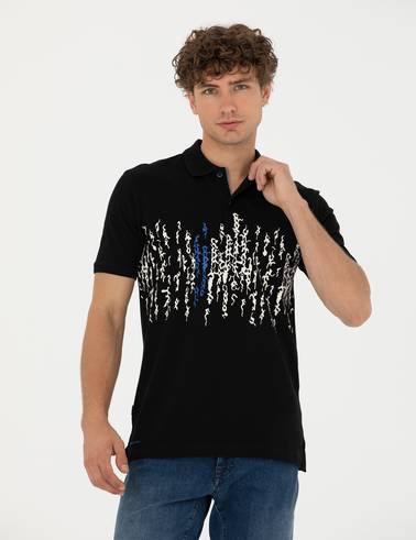 Siyah Slim Fit Polo Yaka Tişört