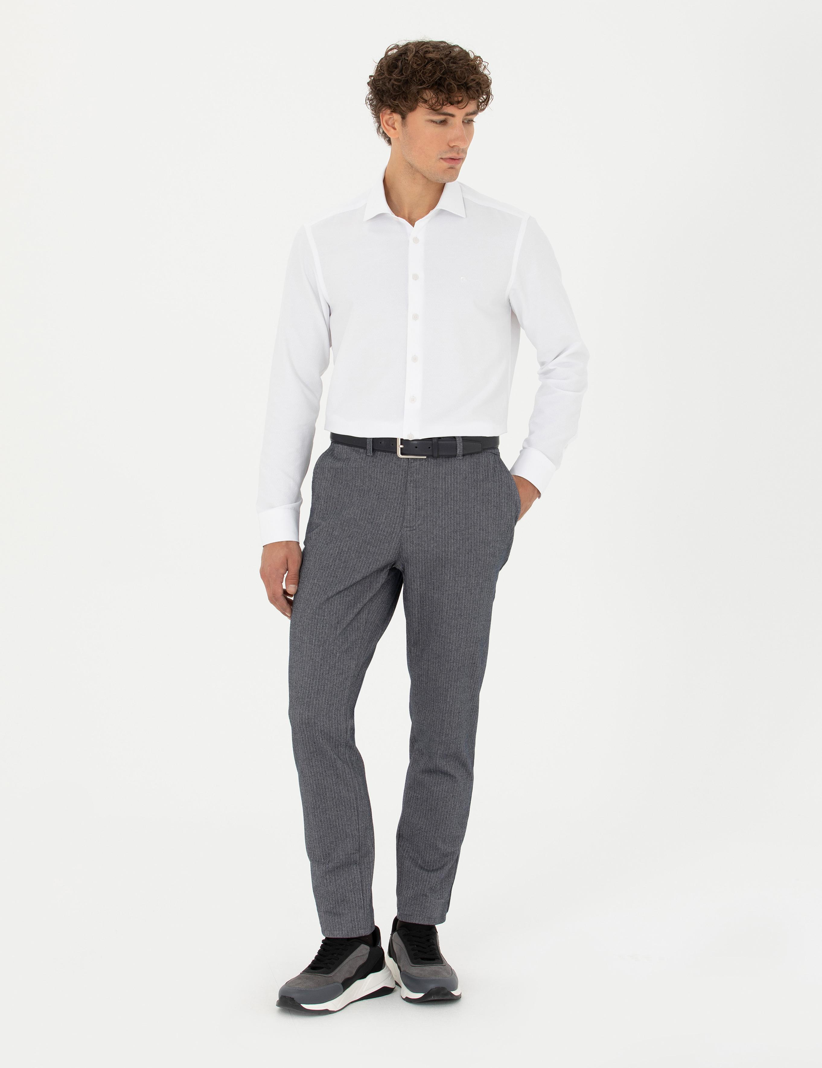 Beyaz Slim Fit Uzun Kollu Gömlek