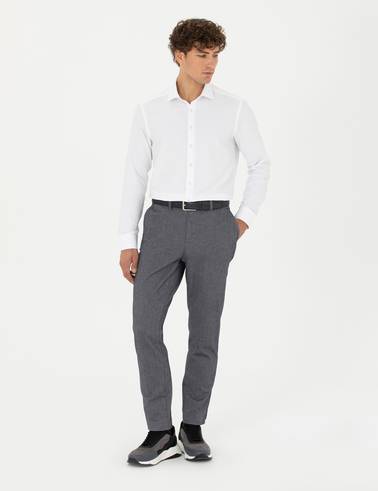 Beyaz Slim Fit Uzun Kollu Gömlek