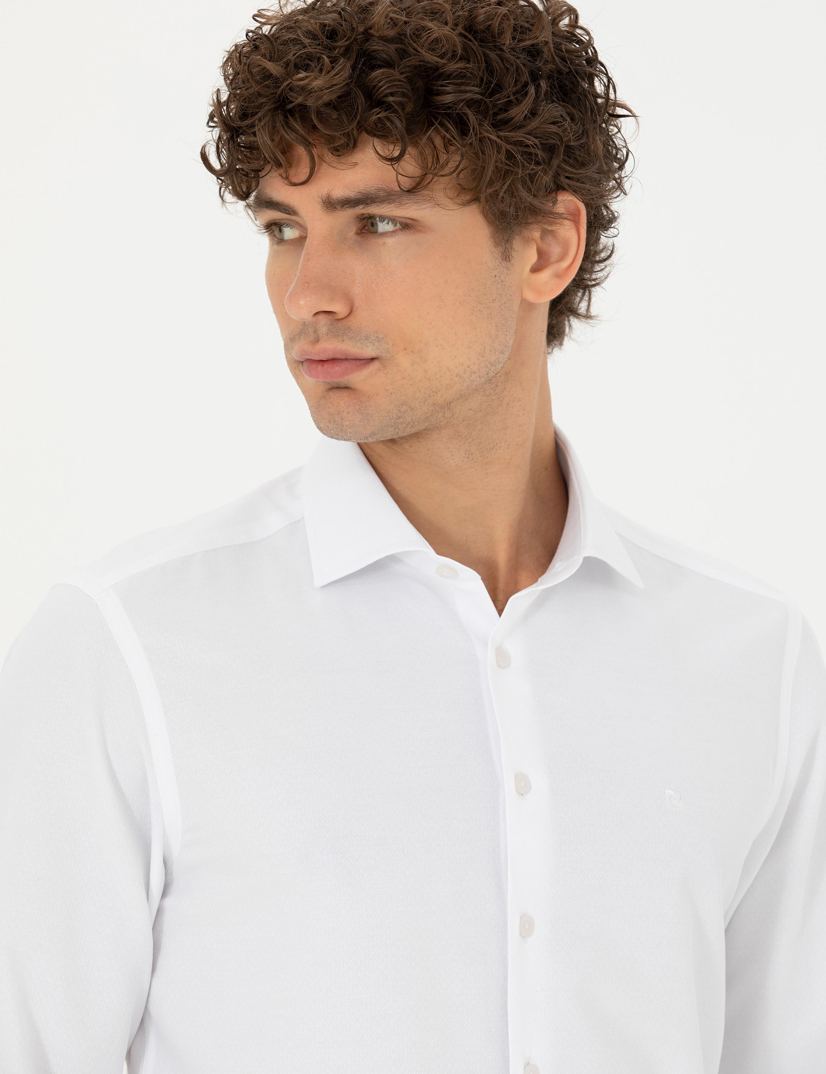 Beyaz Slim Fit Uzun Kollu Gömlek