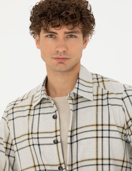 Bej Oversize Uzun Kollu Gömlek - 50276542013