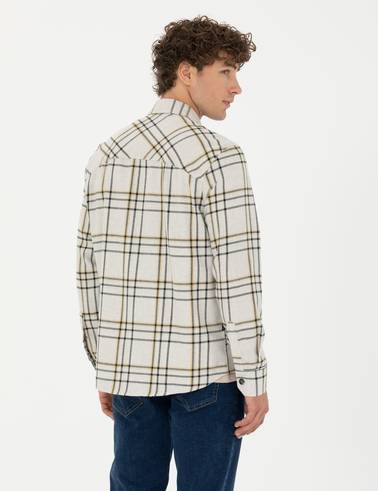 Bej Oversize Uzun Kollu Gömlek