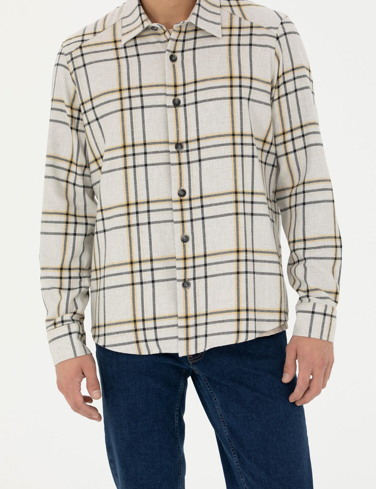 Bej Oversize Uzun Kollu Gömlek - 50276542013