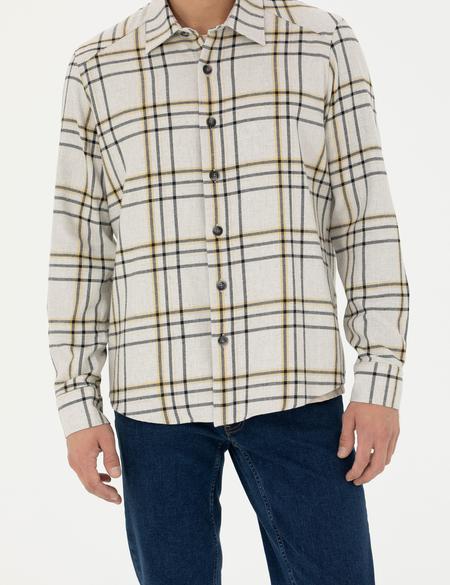 Bej Oversize Uzun Kollu Gömlek - 50276542013