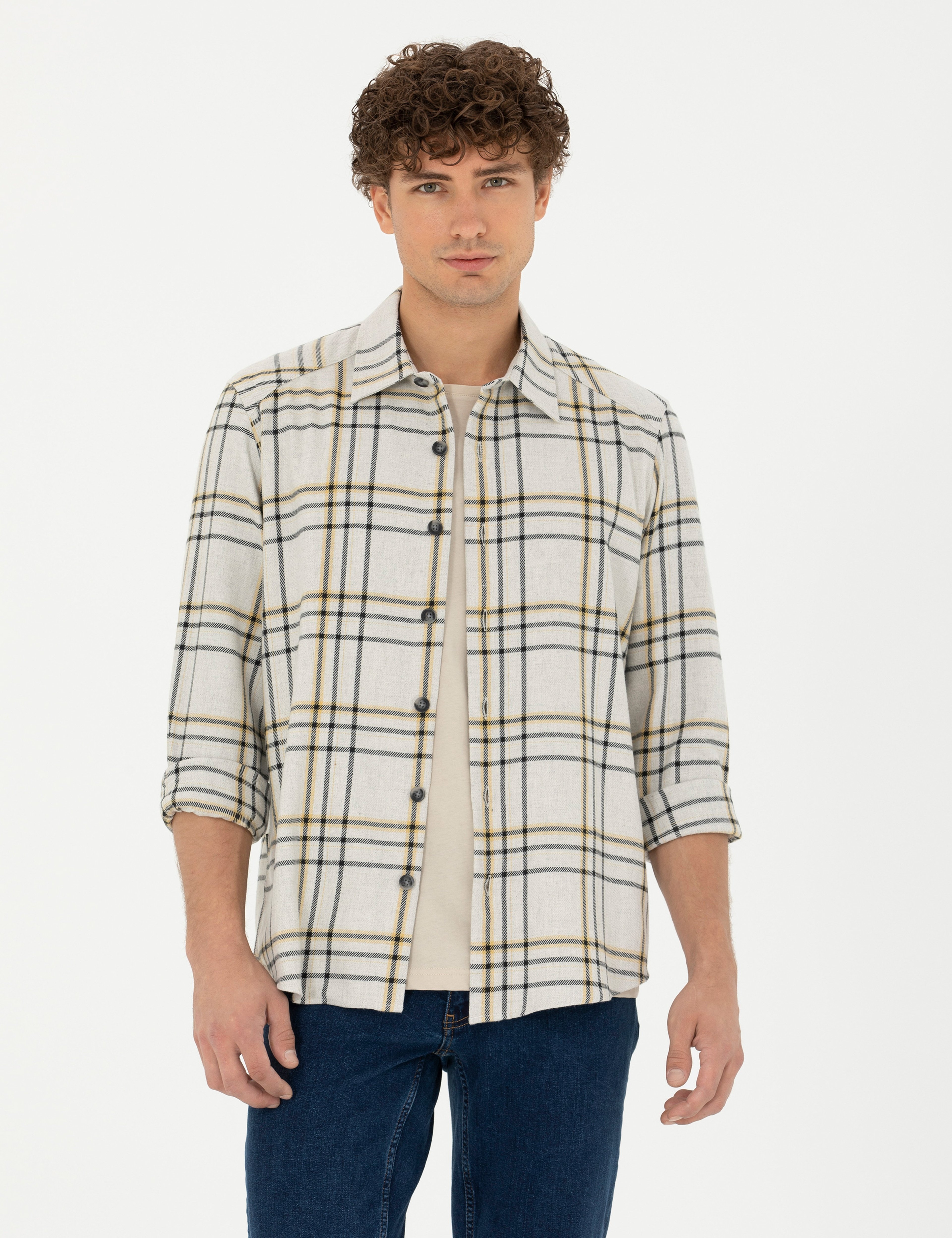 Bej Oversize Uzun Kollu Gömlek - Image 3