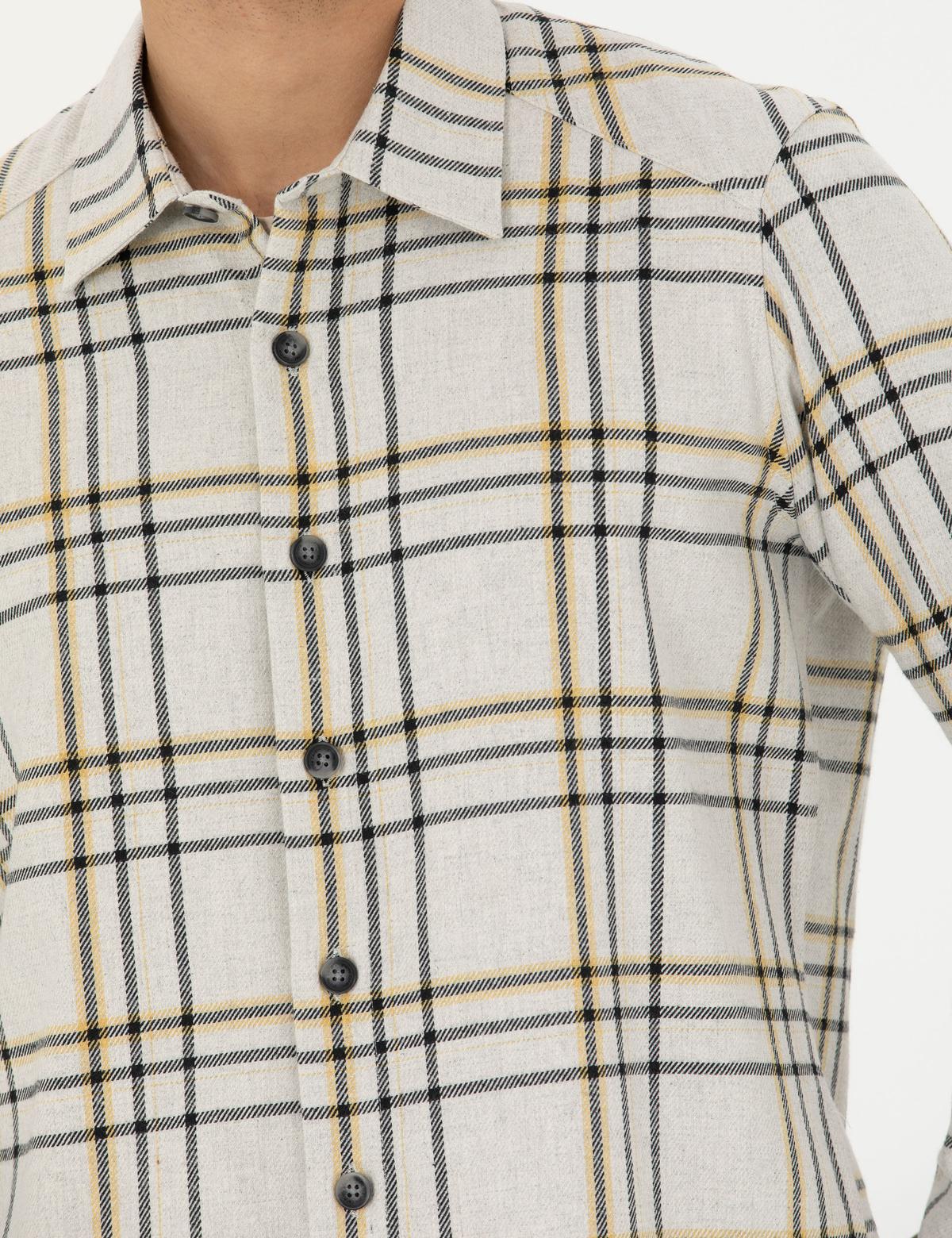 Bej Oversize Uzun Kollu Gömlek - 50276542013